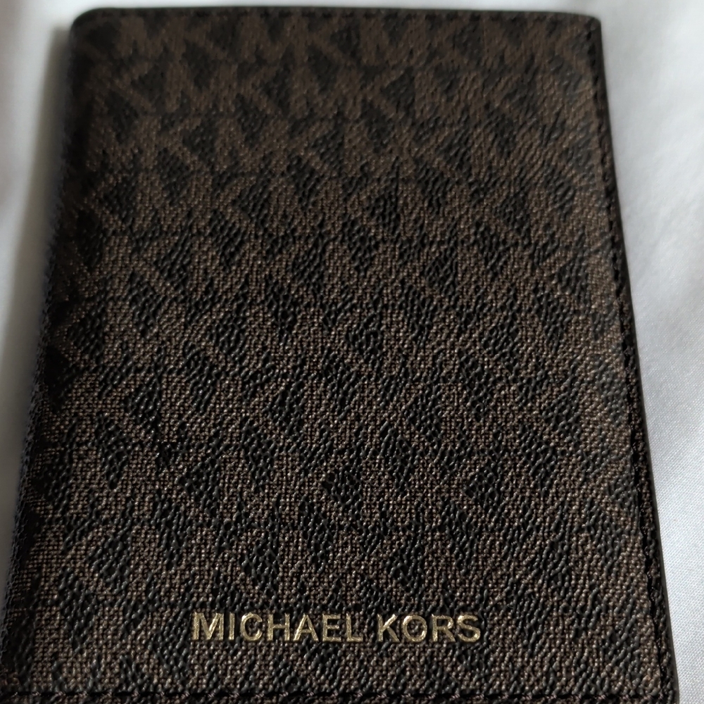 Michael Kors Brown and Black Logo Card & Key Holder